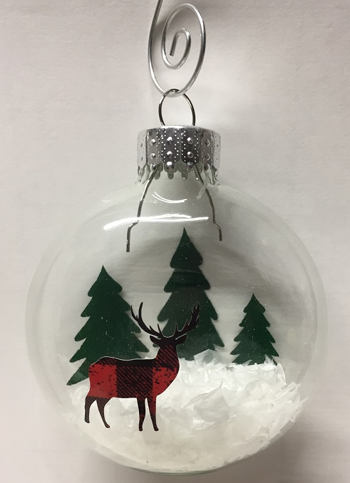 Christmas Scene Glass Ornament